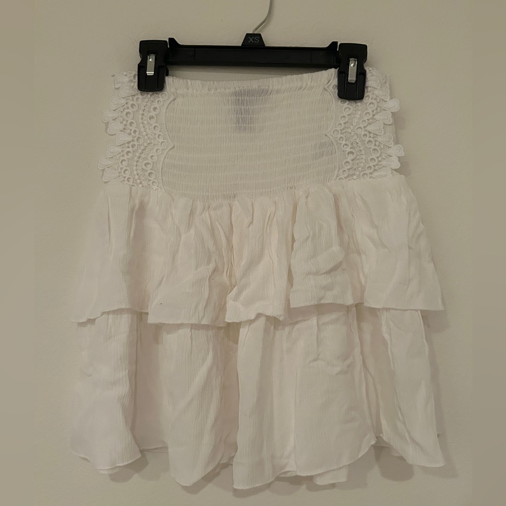 White Lace Ruffle Skirt - image 1